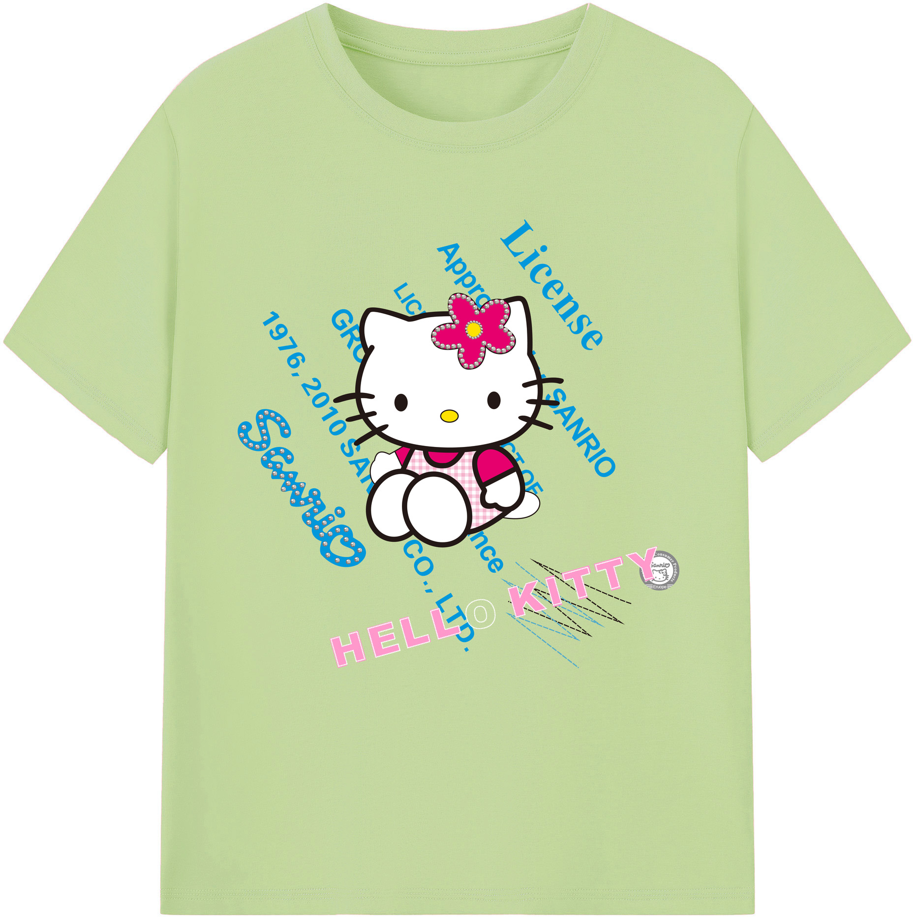（画像用） Hello Kitty ハローキティ 綿100％半袖Tシャツ（フロントプリント）